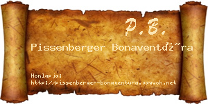 Pissenberger Bonaventúra névjegykártya